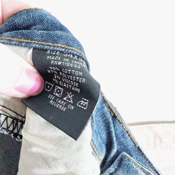 Levi's 514 Jeans Medium Wash Mid Rise Denim Size 34x32 - Picture 6 of 6